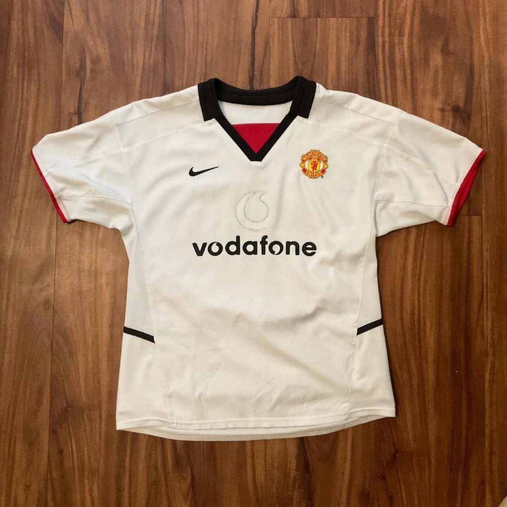 Authentic Manchester United 2006-07 Away Jersey White Kids Large
